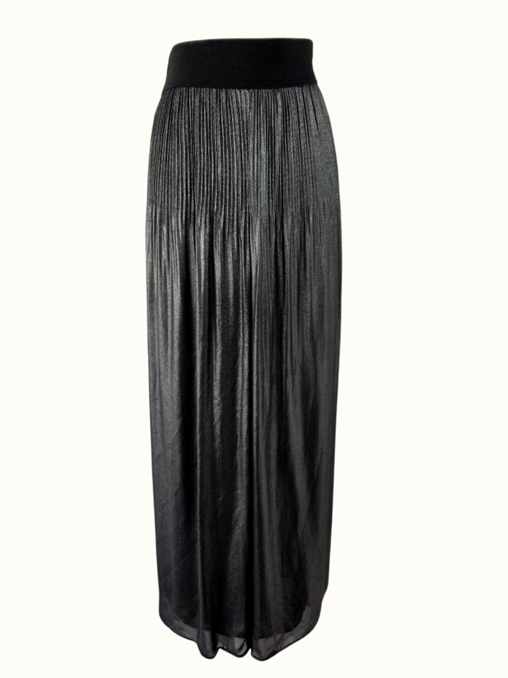 Alfani Gunmetal Metallic Palazzo Pants Womens Petite XL Pleated Wide Leg Lined